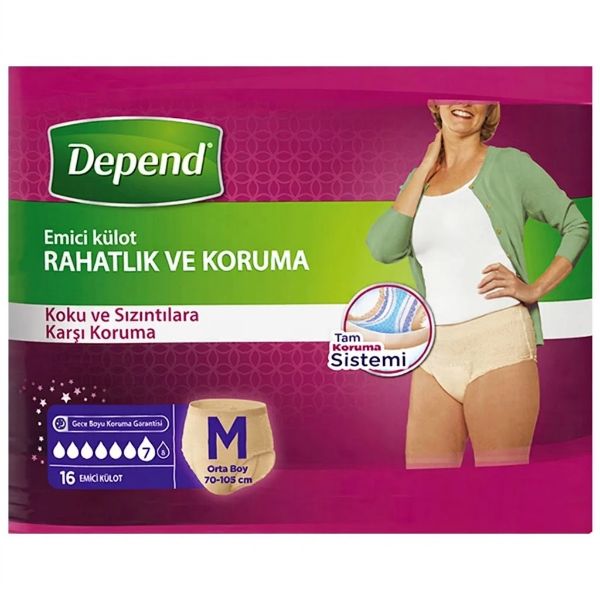 Depend Emici Külot Kadın Medium 16'lı